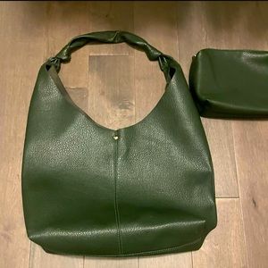 Forest Green Faux Leather Anthropologie Handbag